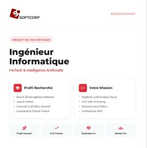 Offre de Stage PFE – Ingénieur Informatique FinTech & IA